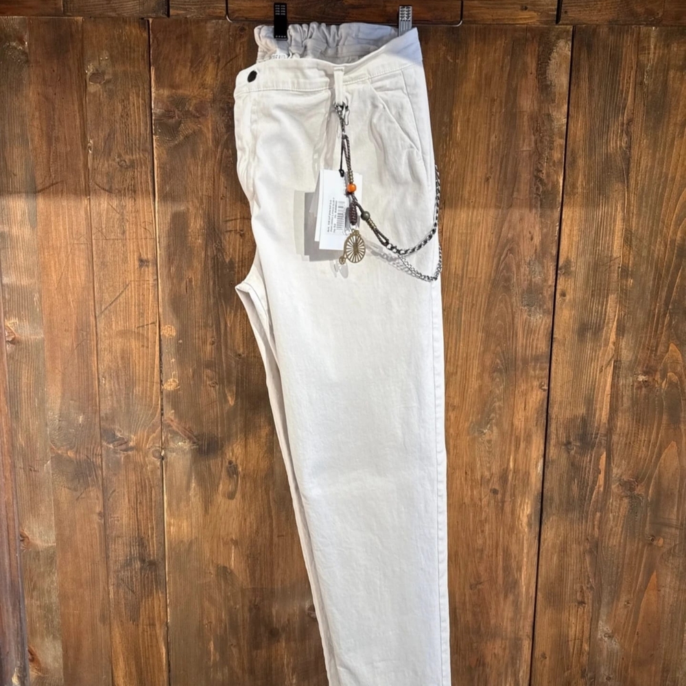 Men's Cream Chinos Size 36 Us, Made In Italy